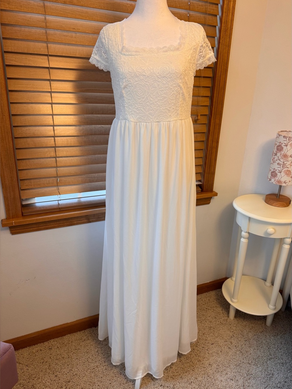 White Lace Maternity Dress